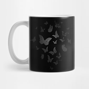 BUTTERFLY Gray, Retro Design, Ring Grid Mug